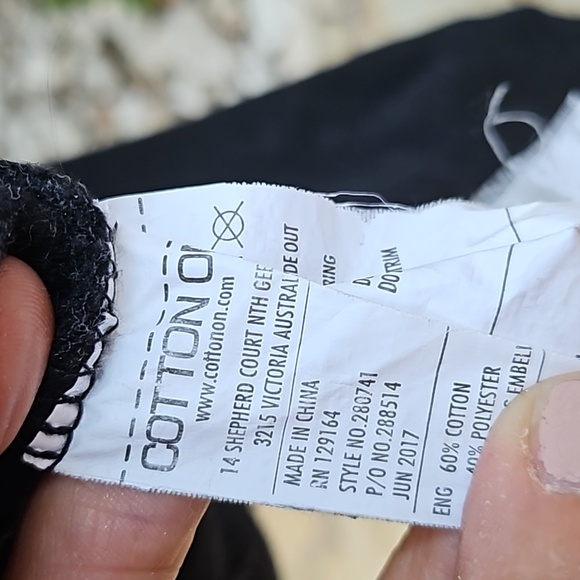 Cotton-On size L Australia Black Cotton blend crop hoodie sweatshirt embroidery - Picture 10 of 10